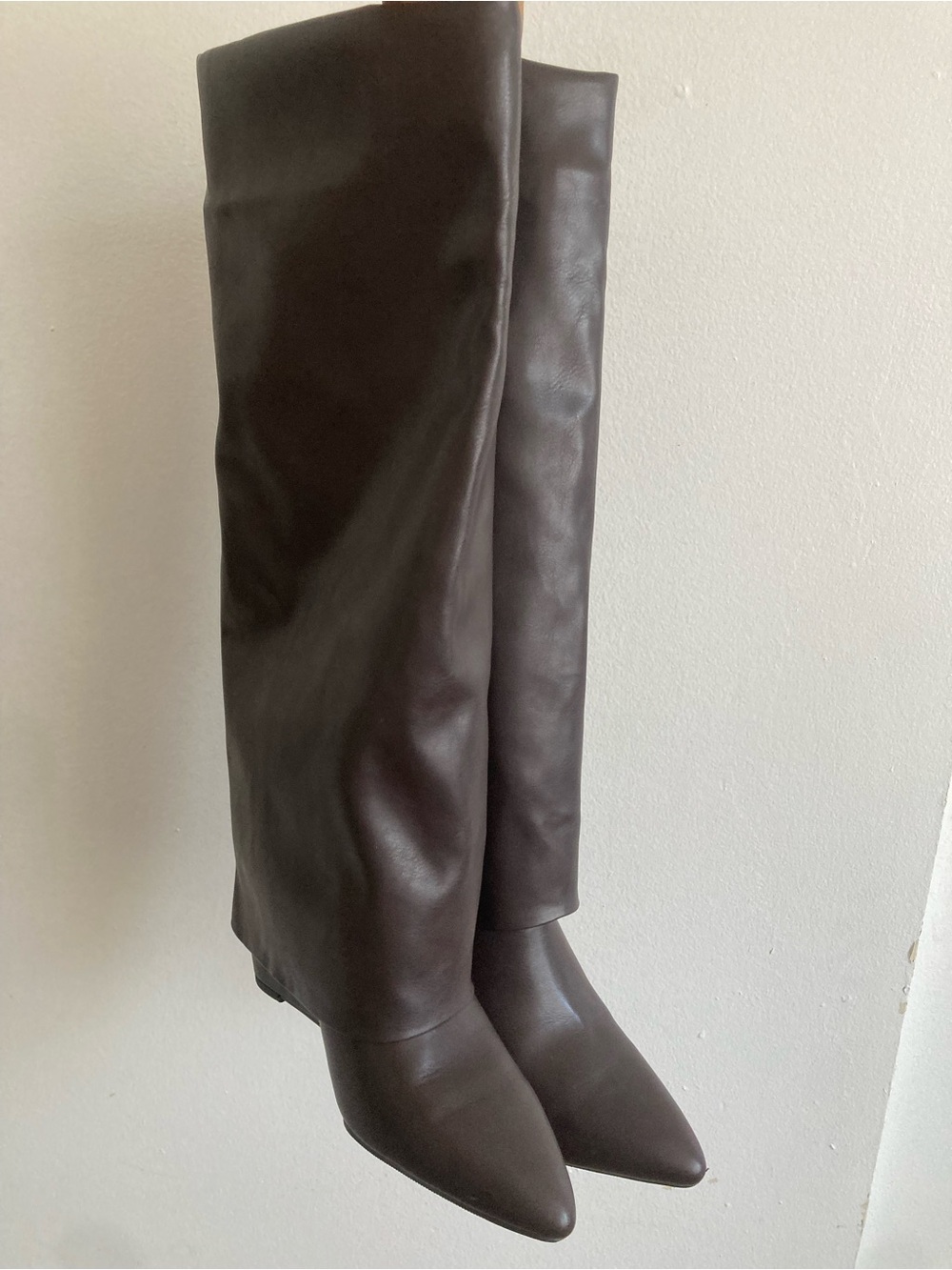 Madden Girl Tall Over-the-Knee Pointed Toe Boots in Dark Brown